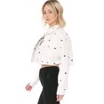thumbnail image 2 of Cali1850 Women's Casual Denim Crop Jacket Daisy Embroidered Button Down Raw Cut Hem Long Sleeve Jean Trucker, 2 of 4