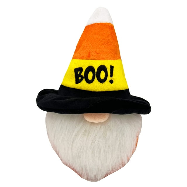 Huxley & Kent Divertido juguete para perro de Halloween con chirriador, juguetes de peluche para perros pequeños, medianos y grandes, animal de peluche suave para jugar y buscar en interiores, gnomo d