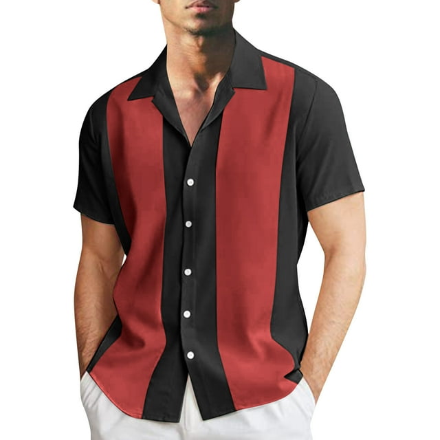 Chemise à Manches Mi-Longues pour Hommes, Mode et Loisirs, à Col à Revers avec Boutons, T-Shirt, Chemise à Manches Courtes