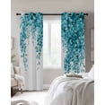 thumbnail image 4 of Chic Green Eucalyptus Blackout Curtains for Bedroom Living Room Darkening Curtains 90 Inch Summer Leaves Pastoral Plants Black Out Window Curtain Privacy Window Treatment Grommet Drapes 52"x90"x2, 4 of 9