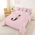 thumbnail image 2 of Erosebridal Teens Spring Garden Rose Full Size Comforter Sets 3 Pieces,Girls Flower J Letter Monogrammed Bedding Sets,Pink Reversible, 2 of 6