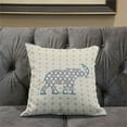 thumbnail image 6 of Amrita Sen Designs  18 x 18 in. Elephant Silhouette Duo Suede Zippered Pillow with Insert - Cream, Light Green & Yellow, 6 of 6