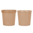 thumbnail image 1 of 50PCS Kraft Paper Food Cup Disposable Round Soup Container Take out Cup with Lid, 1 of 9