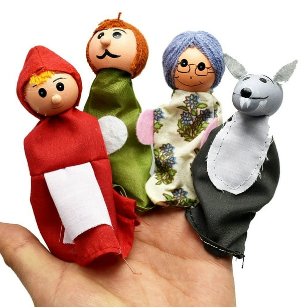 Shulemin 4pcs Kids Little Red Riding Hood Wolf Fairy Story Finger Puppet Storytelling Toy 4pcs Walmart Com Walmart Com