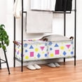 thumbnail image 3 of Yayeee Foldable Storage Basket for Shelves with Handles Set of 2 Waterproof Cloth Bins, Yellow Retro Round, 3 of 7