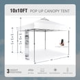 thumbnail image 4 of Alpha Joy 10x10ft Pop-up Canopy Instant Outdoor Canopy Tent Portable Straight Leg Shelter with Roller Bag for Outside, White, 4 of 9