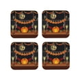 thumbnail image 2 of Balery 4 Pcs Halloween Decorationleather Coasters Set, Drink Table Cup Coasters For Living Room Kitchen Coffee Decor, 2 of 9