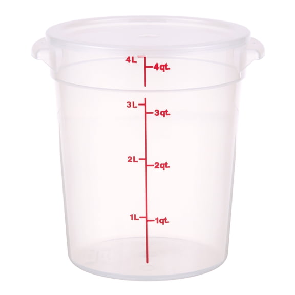 Cambro Round Translucent Food Container with Lid 4 Quart (Pack of 3)