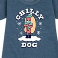 thumbnail image 3 of Instant Message - Chilly Dog Funny Christmas - Toddler & Youth Girls Fleece Dress, 3 of 6