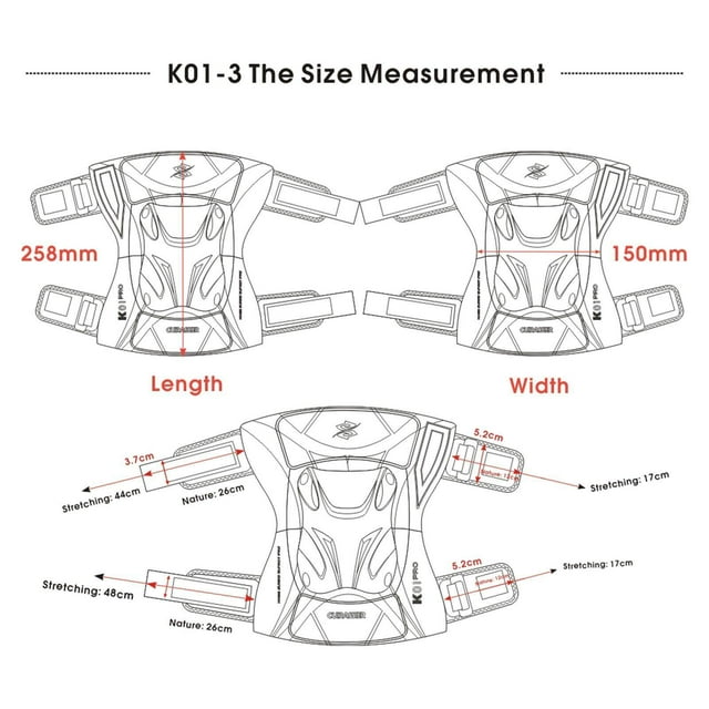 2x Motorcycle Knee Pads K01-3 for Motocross Racing Shock Resistant Reflective Light Blue