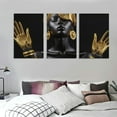 thumbnail image 3 of FLORID  Canvas Wall Art Painting African Woman Pictures Modern Gold Black Woman Holding Gold Jewelry Posters Prints Artwork Home Decor for Living Room Bedroom Office Framed Ready to Hang, 3 of 4