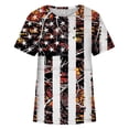 thumbnail image 4 of Día de la Independencia Mujer Casual Sexy Moda Verano Camiseta de cuello redondo Impreso Manga corta Tops Blusa Pompotops hkajfhjk467699, 4 of 5