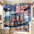 thumbnail image 4 of 4th of July Shower Curtain, Patriotic Decor Summer Shower Curtain for Bathroom Home Decor, 70 W x70 H Inch Waterproof Polyester Fabric with Hooks(O), 4 of 6