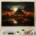 thumbnail image 1 of Designart Multi-Color Traditional Gold framed wall art, Egypt framed wall Art, Mystical Sphinx in Egypt , egypt framed wall art decor, 32x24 inches Gold Frame, 1 of 5