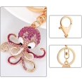 thumbnail image 3 of Cute Octopus Rhinestone Keychain Animal Keyring Car and Bag Accessories (Pink), 3 of 4