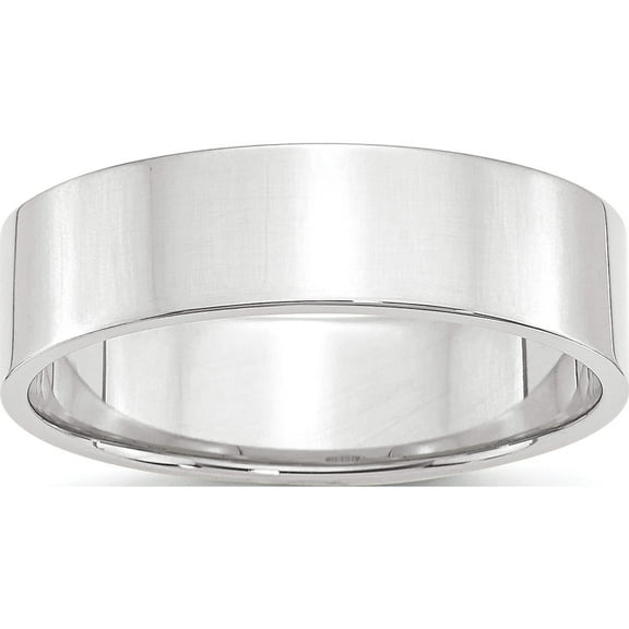10K White Gold 10Kw 6mm Ltw Flat Band Size 4 Made In United States 1wfll060-4