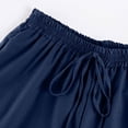 thumbnail image 7 of MLQIDK Navy Linen Capri Pants for Women Linen Shorts High Waisted Knee Length Light Weight Pants Dressy Casual Pedal Pushers with Pockets Navy 3XL, 7 of 7