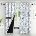 thumbnail image 2 of Lfeey Blackout Curtains, Thermal Insulated Noise Reducing Grommet Top Window Drapes, Blue Watercolor, 84 inch long,2 Pcs, 2 of 5
