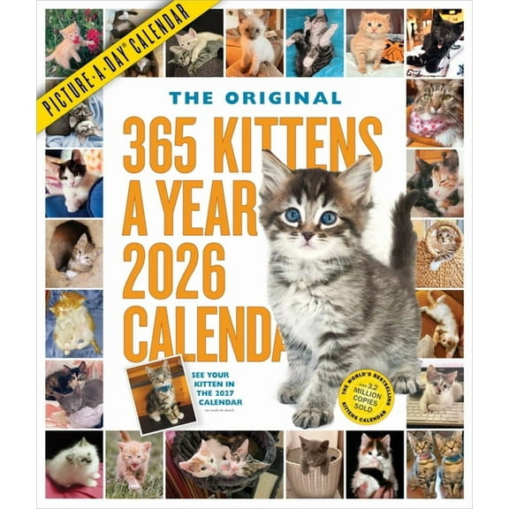 365 Kittens-A-Year Picture-A-Day(r) Wall Calendar 2026: The World's Favorite Kitten Calendar, (Paperback)