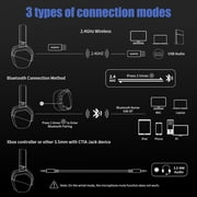 Wireless Laptop Headset with Mic for Gaming / Work from Home - Bluetooth Cordless G06 Headphone with Stereo Sound, 100 Hr Playtime, Compatible with Android,iOS,PC,PS4,PS5, Black with Blue