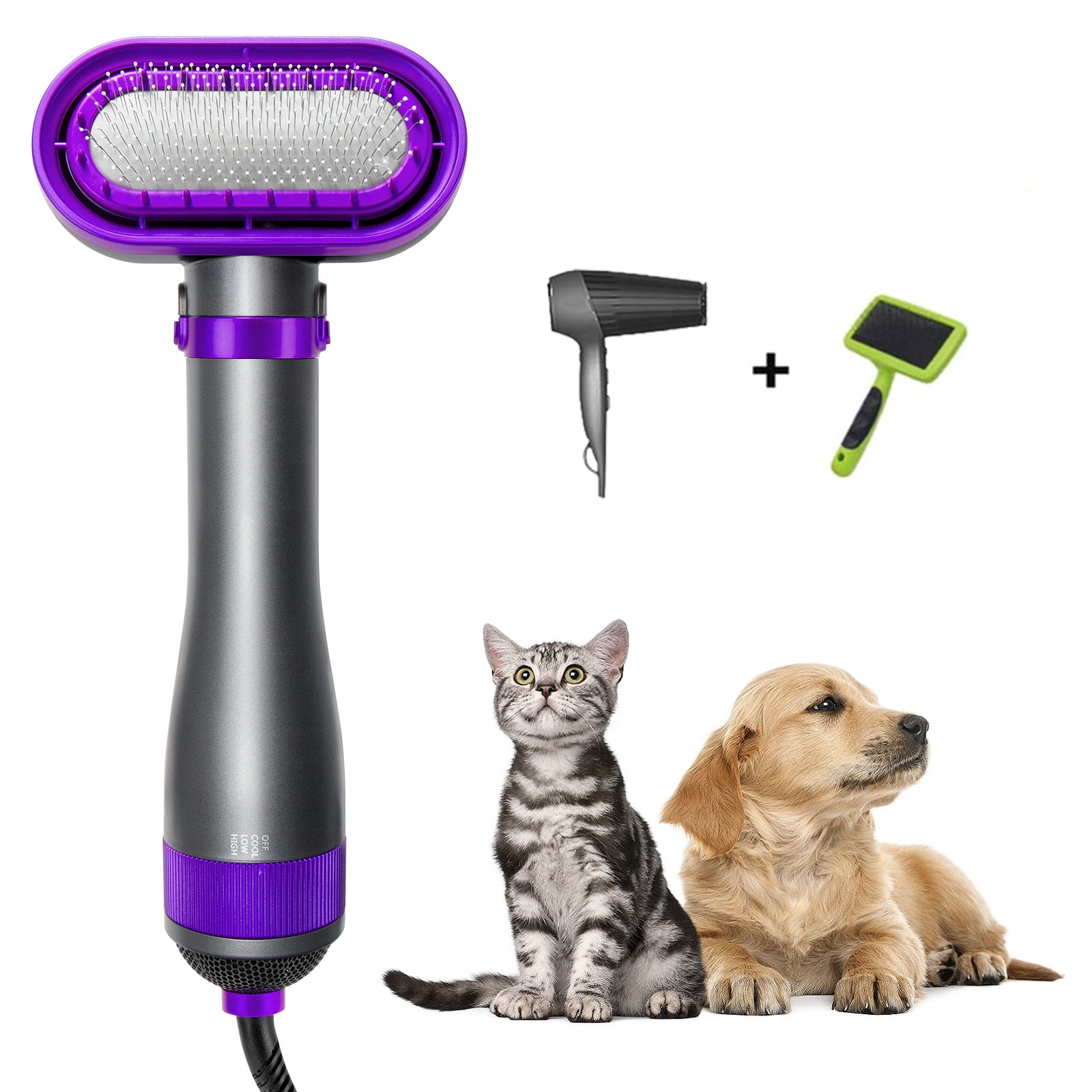 Oneisall 2022 Upgraded Quiet Pet Hair Dryer, 360° Dog Dryer & Dog Brush