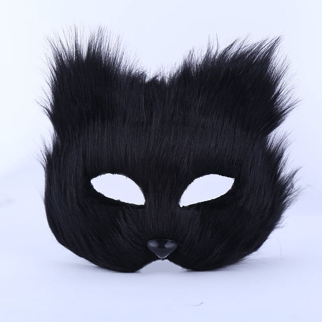 Máscara de mascarada de animales para hombres y mujeres, media cara, accesorios de actuación para Halloween, Liaozhai, pequeño zorro