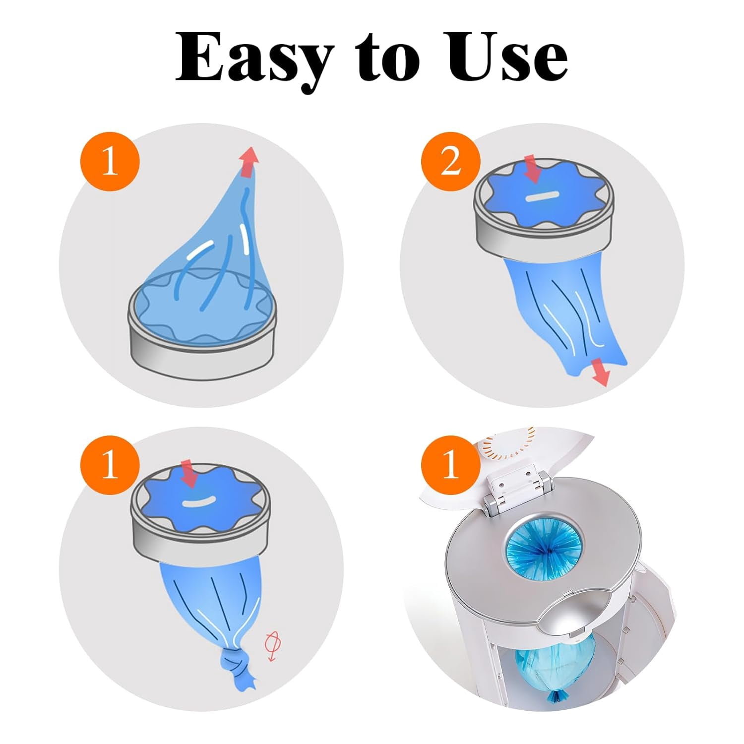 Diaper Pail Refill Bag, Suitable for Genie and Munchkin Diaper Buckets, with Odor Absorption Function, Each Roll Contains 1120 Count