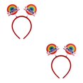 thumbnail image 1 of Guardurnaity Colorful Headband Photo Props Adultos Headwear Universal Headwear Maquillaje Fiesta Decoración de Halloween anillo de iris anillo arcoiris 2Conjunto, 1 of 6
