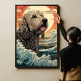 thumbnail image 4 of Irish Wolfhound Canvas Wall Art Framed Great Wave Oil Painting Stretched and Framed Artsy Romantic Wall Paintings Girlfriend gift for Living Room Bedroom Bathroom Office Wall Décor, 4 of 4