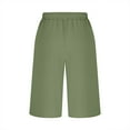 thumbnail image 5 of Bloomae Women's Plus Size Capri Culottes Pants Drawstring Elastic High Waisted Wide Leg Palazzo Trousers with Pockets for Summer Casual Wear Army Green XL, 5 of 6