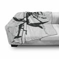 thumbnail image 3 of Music Soft Flannel Fleece Throw Blanket, Witch Flying on Electric Guitar Notes Bat Halloween Illustration, Cozy Plush for Indoor and Outdoor Use, 60" x 80", Black White, by Ambesonne, 3 of 6