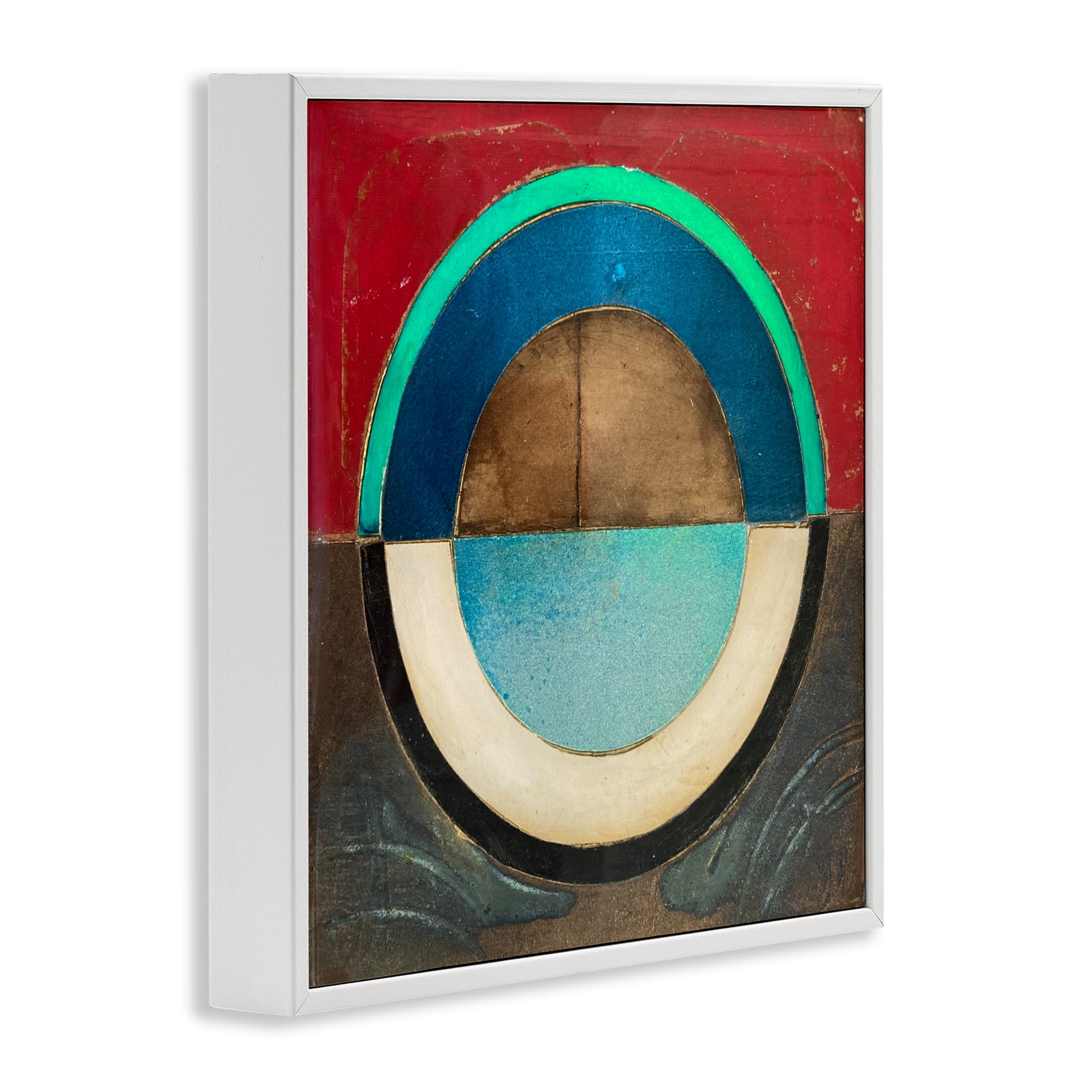 Stupell Industries Round Distressed Circle White Framed Giclee Art, design by Matthew Finger