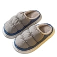 thumbnail image 3 of Zapatillas de algodón para hombre, otoño e invierno, para interior del hogar, con forro polar, cálidas, de suela gruesa, para confinamiento en el hogar, para mujer, invierno, 3 of 3