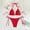 Red, variant on Women's Sparkling Sequin String Bikini Set Halter Neck & Adjustable Tie-Side Two-Piece Swimsuit