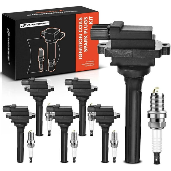 A-Premium Set of 6 Ignition Coil Pack and Iridium Spark Plugs Compatible with Chevrolet 2001-2004, Tracker & Suzuki Grand Vitara XL-7 Vitara