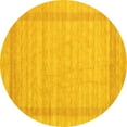 thumbnail image 1 of Ahgly Company Machine Washable Indoor Round Abstract Yellow Contemporary Area Rugs, 8' Round, 1 of 4