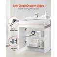 thumbnail image 3 of VEVOR White Shaker Base Cabinet with Drawer, 36-Inch Unassembled Drawer Base Cabinet, 36" W x 24" D x 34.5" H Ready to Assemble Cabinet with Soft-Close Doors and Adjustable Shelf, for Home Office, 3 of 9