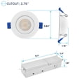 thumbnail image 5 of LUXRITE 2 In. Floating Gimbal LED Recessed Light, 360 Rotation & 90 Tilt, 5CCT, CRI90, 7W, 600LM Dimmable IC Rated ETL, 5 of 7