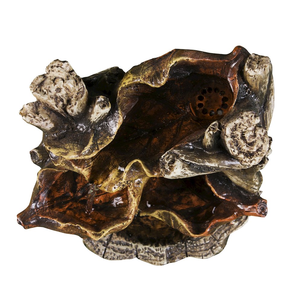 Hi-Line Gift Ltd. Tree Trunk Fountain W/3 Leaves & LED