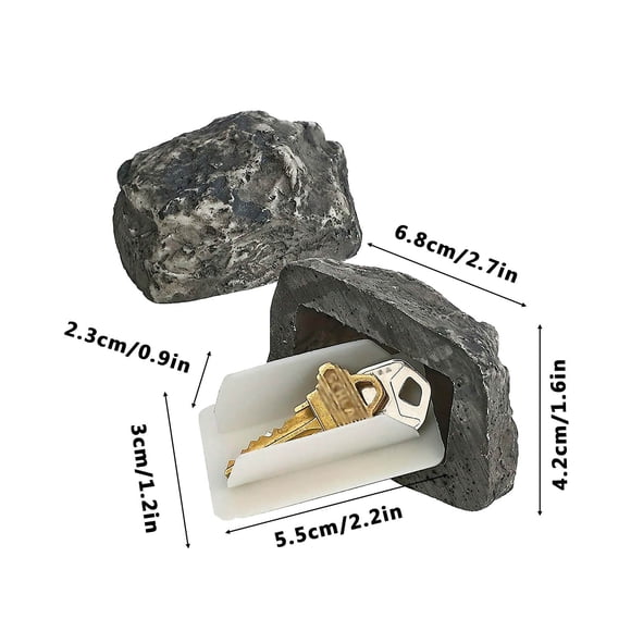 Boîte de Rangement pour Clés Style Pierre, Conteneur de Stockage Caché pour Jardin, Cour, Maison, Sécurité, Porte-Clés Décoratif 156G