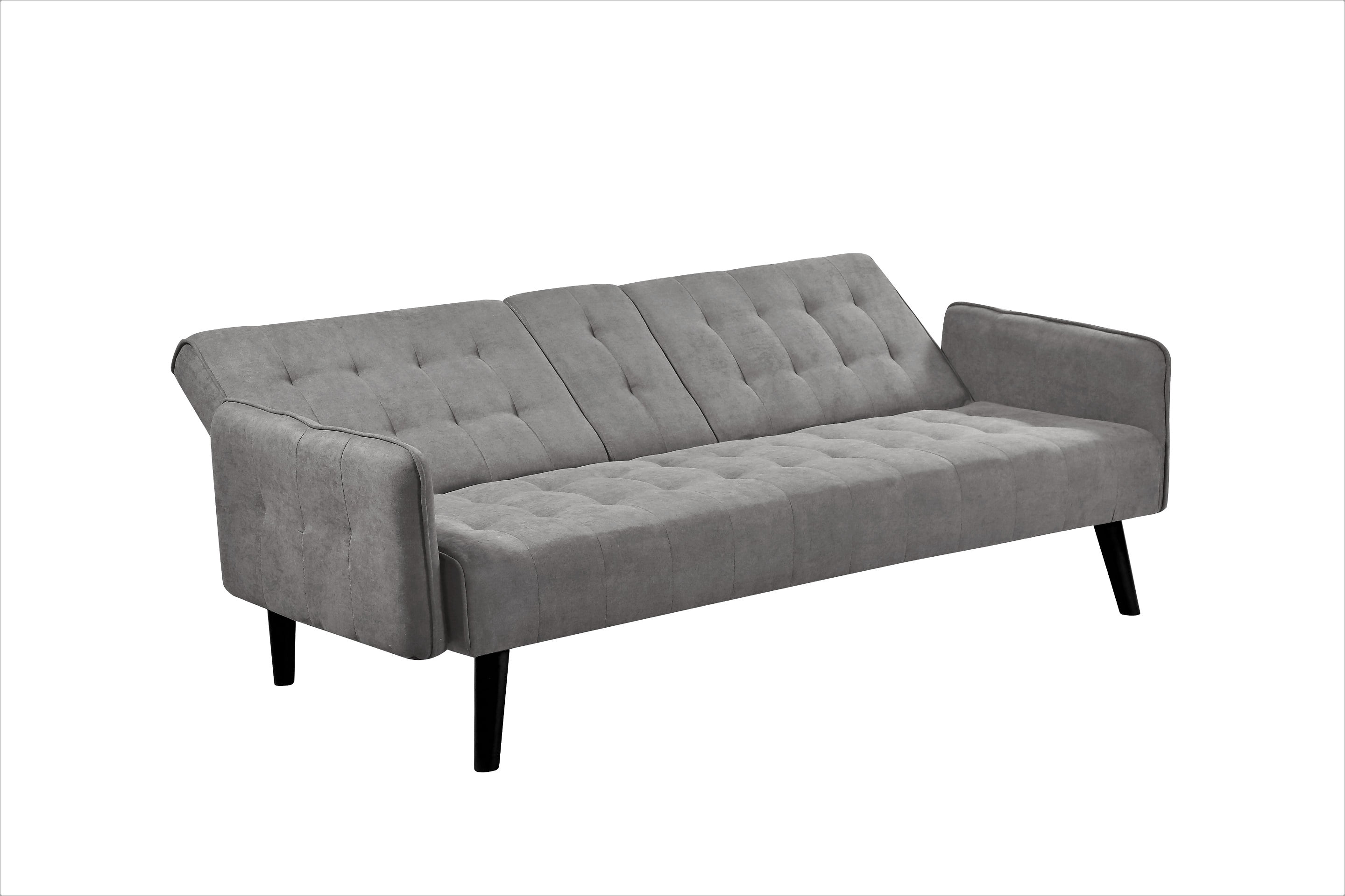 Gewnee 72" Sleeper Sofa Bed, Convertible Linen Futon Couch with Folding Backrest with Cup Holder,Modern Couch for Home and Guest Room，Gray