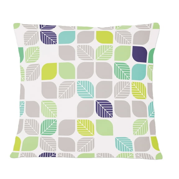 Designart geometric pattern with leaves' Mid-Century Modern Throw Pillow - 12x20