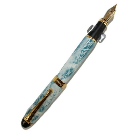Deluxe Marble New Nib M 18kgp Fountain Pen, DELUXE GRAY MARBLE BROAD NEW NIB M18KGP, Pen does NOT come with ink! By