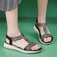 thumbnail image 5 of Gubotare Womens Walking Sandals Womens Sandals Arch Support Summer Beach Sandals Comfort Walking Shoes Bohemian Flip Flops Sandals for Women (Black,Size 6), 5 of 9