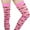 Hot Pink w/ Black Mustaches, variant on ToBeInStyle Womens Wicked Scary Bloody Designs Thigh Highs - White/Red - OS
