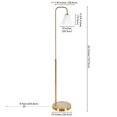 thumbnail image 4 of 62" Brass Arched Floor Lamp With White Frosted Glass Cone Shade, 4 of 10