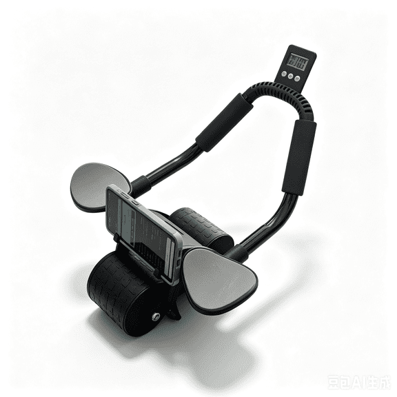 LAABE Ab Wheel Abdominal Trainer Ergonomic Two-Wheeled Automatic Rebound Ab Roller with Timer