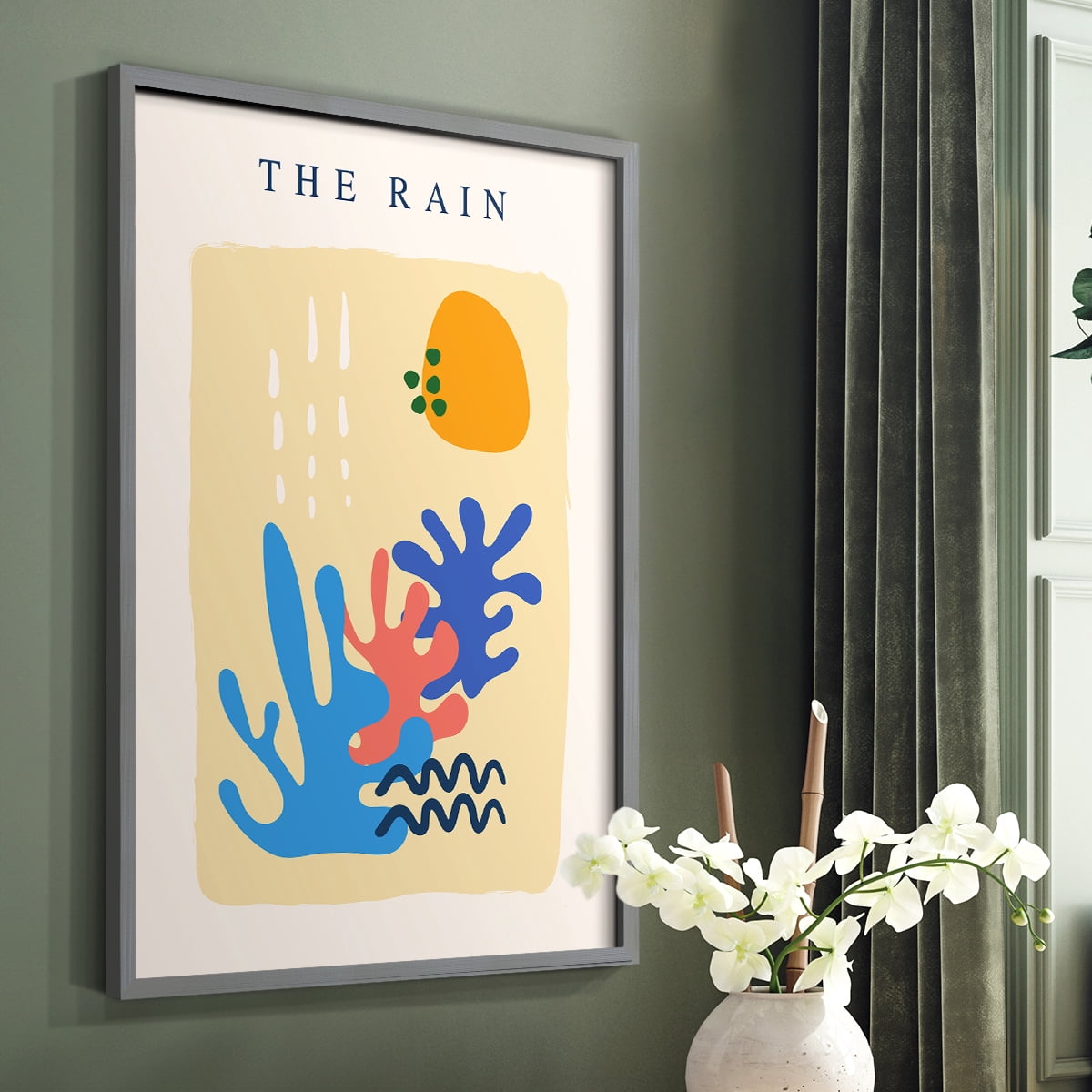 Matisse CDLXIV in Gray Solid Wood Framed Print No Nail Hanging