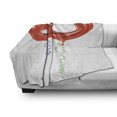 thumbnail image 3 of 80th Birthday Soft Flannel Fleece Throw Blanket, Birthday Grandparent Party Balloons with Curvy Swirls Print, Cozy Plush for Indoor and Outdoor Use, 60" x 80", Red Green and Blue, by Ambesonne, 3 of 6