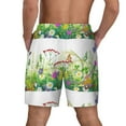 thumbnail image 3 of Kdxio Plants And Insects Print Men'S Swim Trunks With Compression Liner 7 Inch Inseam Quick Dry Swim Shorts, 3 of 7